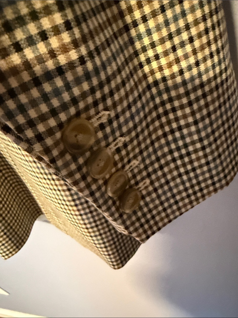 LOFT Classic Plaid Boyfriend Blazer Beige Multi Tailored Sz 12 - Picture 9 of 13